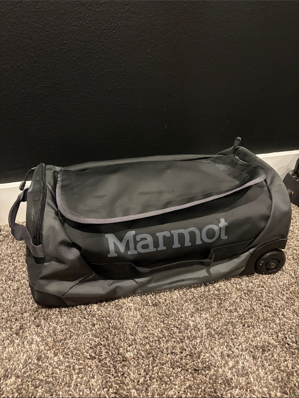 Marmot Black and Gray Wheeled Duffel